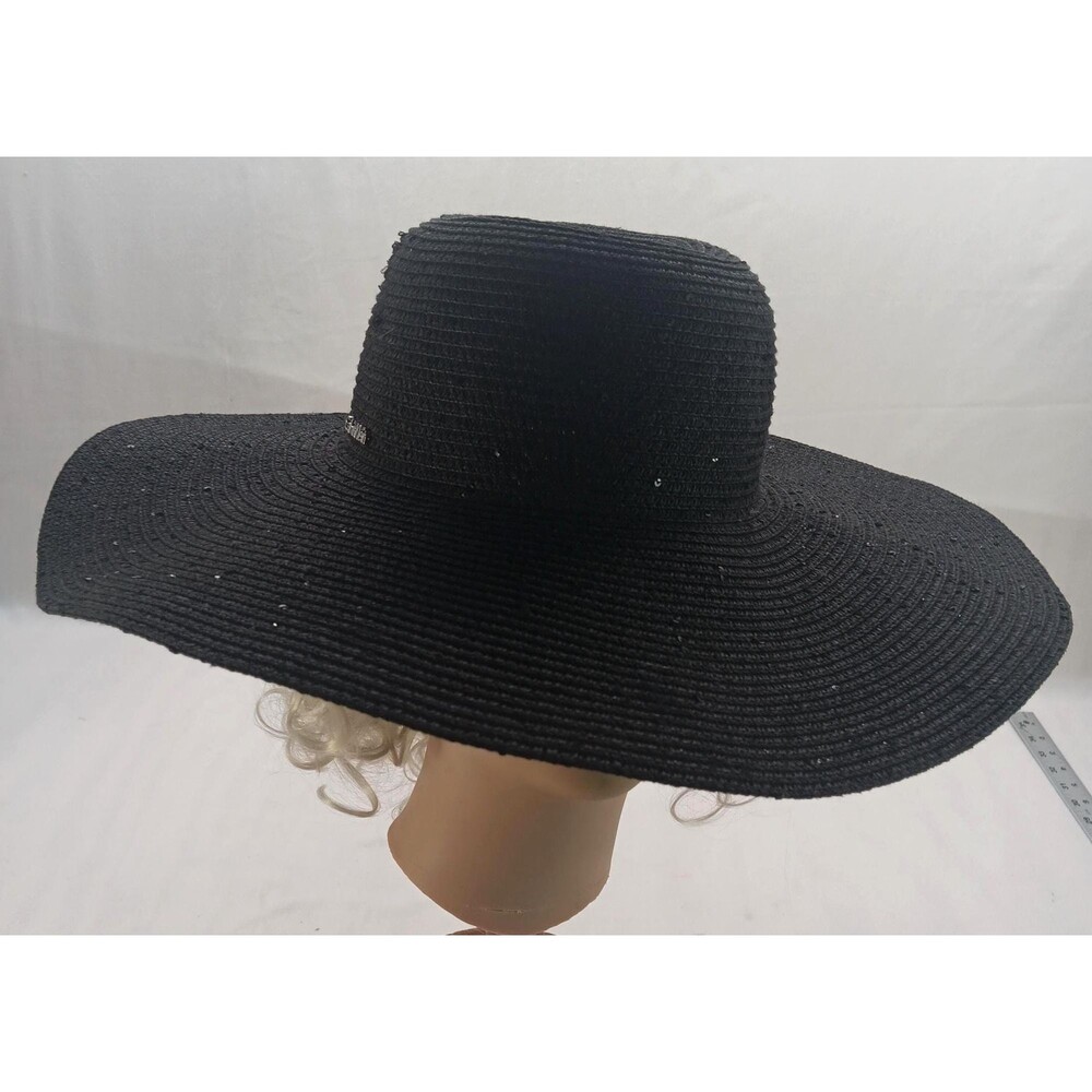 Calvin Klien Hat Wide Brim Black with sparkles Brim 5" Crown 4" fit 22"